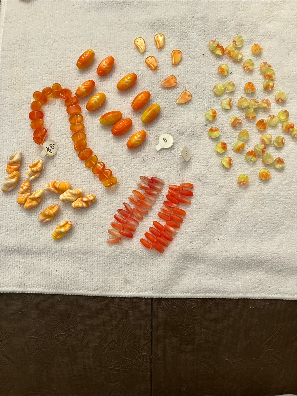 Assorted Orange and Yellow Glass Bead Mix